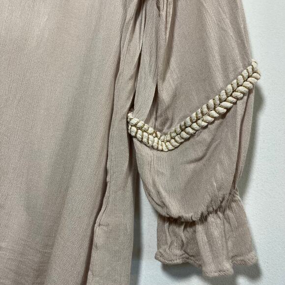 Soft Surroundings Clementine Tassel Tunic Blouse Size Large Pastel Artsy Boho - Picture 7 of 11